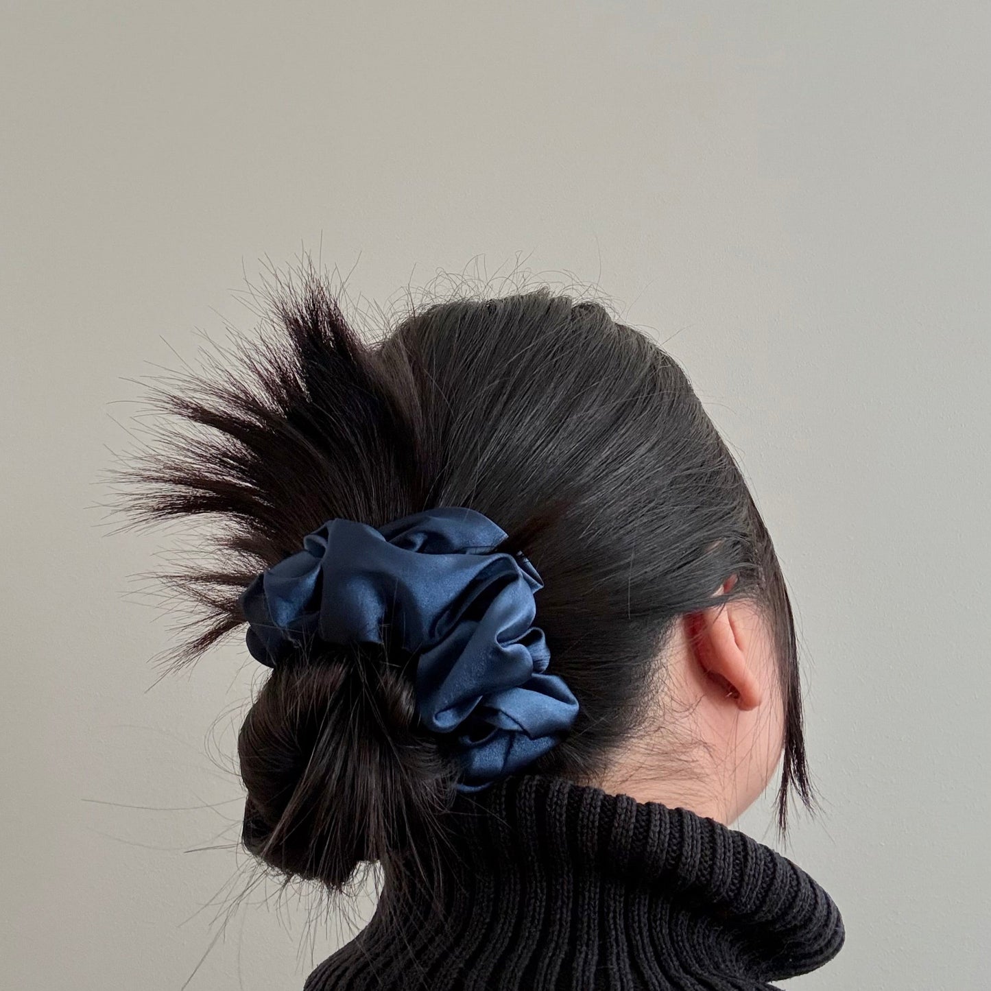 ’Navy’ Satin Scrunchie L